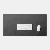 ダークグレーのグラデーションジオメトリメッシュパターン デスクマット (キーボード&マウス)