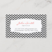 ダークグレーのシェブロン光学専門家は縞で飾ります 名刺 (正面)