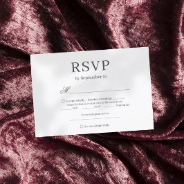 ダークグレーのシックなミニマリストのエレガントな結婚式 出欠カード