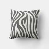 ダークグレーのシマウマの装飾用クッション クッション (裏面)