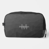 ダークグレーのジオメトリメッシュパターンモノグラム ドップキット (正面)