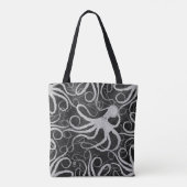 ダークグレーのタコ-トートバック トートバッグ (裏面)