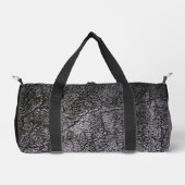 ダークグレーのテクスチフェイクャ革 ダッフルバッグ (正面)