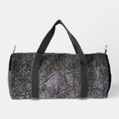 ダークグレーのテクスチフェイクャ革 ダッフルバッグ (裏面)