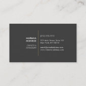 ダークグレーのデザイナーイカットパターン 名刺 (裏面)