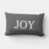 ダークグレーのバーラップの喜びの原稿の姓の休日 ランバークッション (裏面)