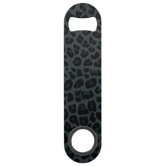 ダークグレーのヒョウのプリント スピード栓抜き (正面)