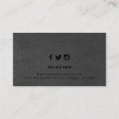 ダークグレーのフェイクレザーテクスチャ背景 名刺 (裏面)