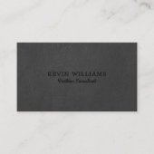 ダークグレーのフェイクレザーテクスチャ背景 名刺 (正面)