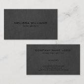 ダークグレーのフェイクレザーテクスチャ 名刺 (正面/裏面)