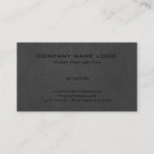 ダークグレーのフェイクレザーテクスチャ 名刺 (裏面)