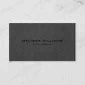 ダークグレーのフェイクレザーテクスチャ 名刺 (正面)
