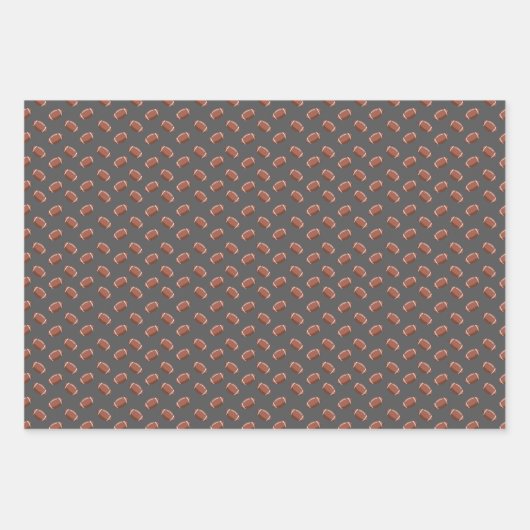 ダークグレーのフートボール ラッピングペーパーシート (正面)