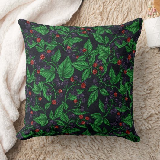 ダークグレーのブラックベリー クッション (ブランケット)