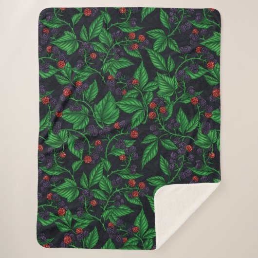 ダークグレーのブラックベリー シェルパブランケット (正面)