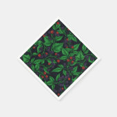 ダークグレーのブラックベリー スタンダードカクテルナプキン (角)