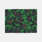 ダークグレーのブラックベリー フリースブランケット (正面(横))