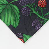 ダークグレーのブラックベリー フリースブランケット (角)