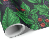 ダークグレーのブラックベリー ラッピングペーパー (ロールコーナー)