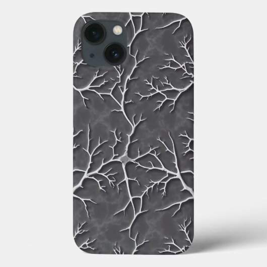 ダークグレーのブランチテクスチャーリリーフ付きiPhoneケース Case-Mate iPhoneケース (裏面)