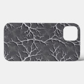 ダークグレーのブランチテクスチャーリリーフ付きiPhoneケース Case-Mate iPhoneケース (裏面 (横))