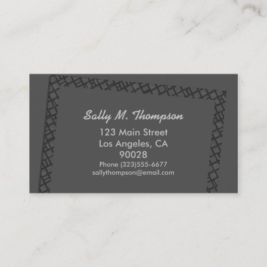 ダークグレーのボーダーフレーム 名刺 (正面)