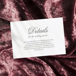 ダークグレーのミニマリストのシックなフォント結婚ズ エンクロージャーカード