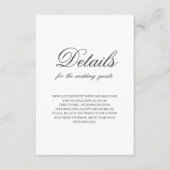 ダークグレーのミニマリストのシックなフォント結婚ズ エンクロージャーカード (正面)