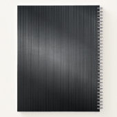 ダークグレーのメタリックテクスチャ ノートブック (裏面)