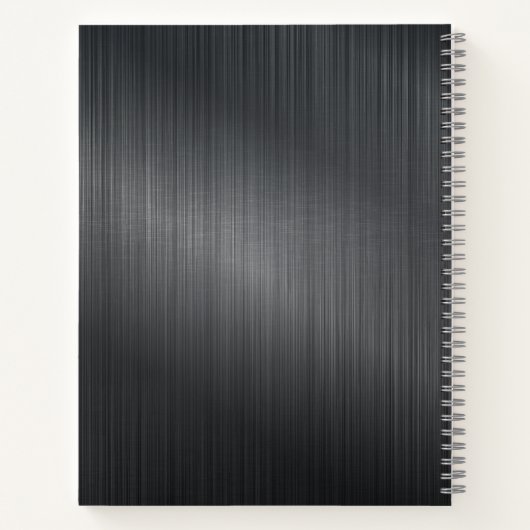 ダークグレーのメタリックテクスチャ ノートブック (裏面)