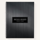 ダークグレーのメタリックテクスチャ ノートブック (正面)