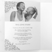 ダークグレーのモノグラムのアート結婚ストーリー献身 三つ折りプログラム (内部最初)