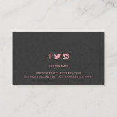 ダークグレーのリネンフェイクテクスチャの背景 名刺 (裏面)