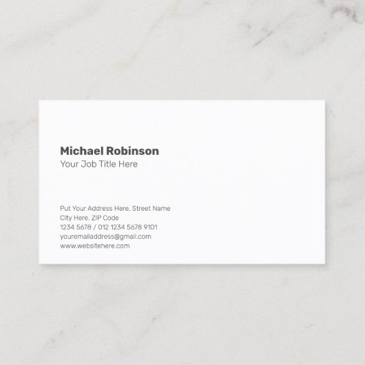 ダークグレーのロゴ付きミニマリストモノグラム 名刺 (裏面)