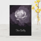 ダークグレーのローズバレンタインカード カード (黄色い花)