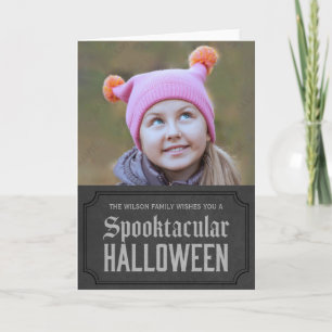 ダークグレーの不気味なハロウィーンの写真 カード