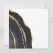 ダークグレーの宝石と金ゴールドサンキューカード (裏面)