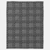 ダークグレーの小さな小さな抽象芸術チェスのいくつかのタータンチェック フリースブランケット (正面)