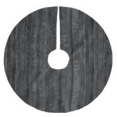 ダークグレーの木のテクスチャパターン ブラッシュドポリエステルツリースカート (正面)