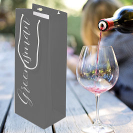 ダークグレーの様式化された結婚スクリプトのgroomsman ワインギフトバッグ