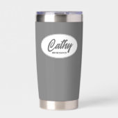 ダークグレーの様式化結婚した花嫁のメイド 保温保冷タンブラー (正面)