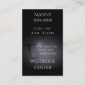 ダークグレーの理髪店w/Straightかみそりのイメージ 名刺 (裏面)