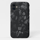 ダークグレーの石モノグラムiphoneケース Case-Mate iPhoneケース (裏面)
