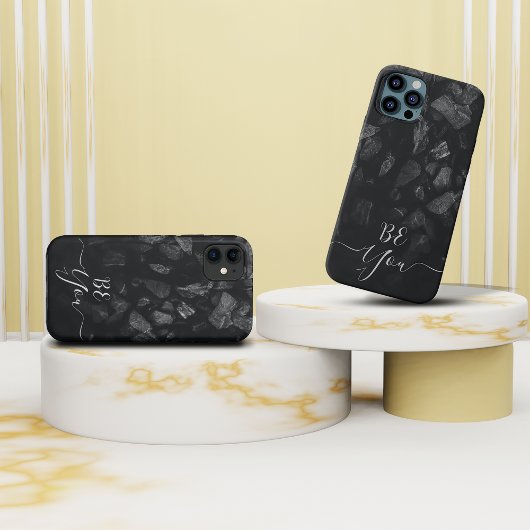 ダークグレーの石モノグラムiphoneケース Case-Mate iPhoneケース