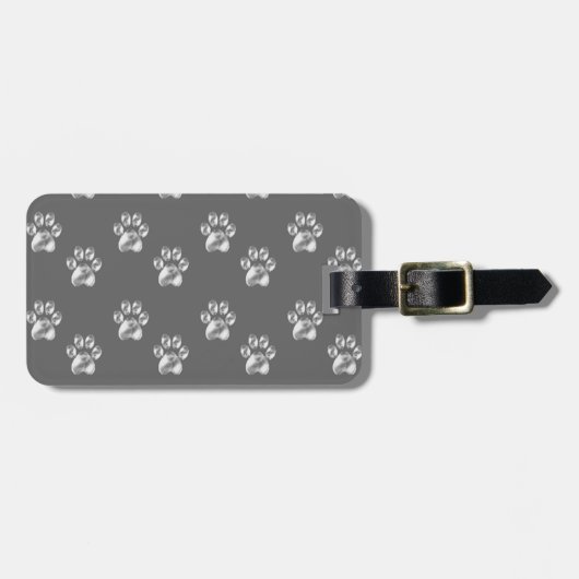 ダークグレーの美しいトレンディーの前足のパターン ラゲッジタグ (正面横)