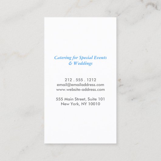 ダークグレーの銀のフォーク 名刺 (裏面)