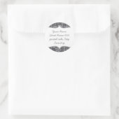 ダークグレーの雪の結晶住所 シール (バッグ)