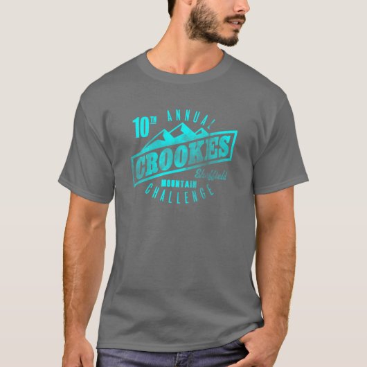 ダークグレーのCrookes山の挑戦ティー Tシャツ (正面)