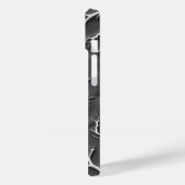 ダークグレーのiPhoneケース 白い枝のオーガニック柄 Case-Mate iPhoneケース (裏面 / 左)