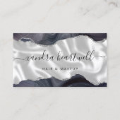 ダークグレーアガテシルバーグリッターラグジュアリースタイリスト 名刺 (正面)